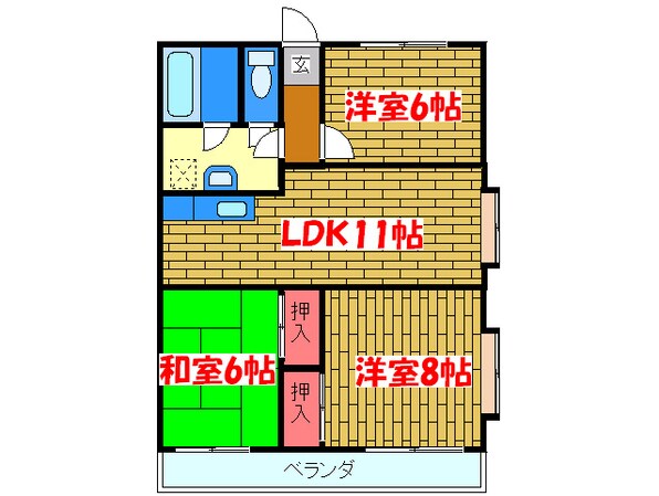 ハイムエバ－グリ－ンの物件間取画像